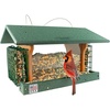 image:imageDutchCrafters Large Plastic Poly Hopper Bird Feeder with Two Suet Cages Bird Feeders for Outdoors for Food or Seed Gray amp Bright Red  Post MountHanging  Turf Green  Cedar