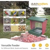 image:imageDutchCrafters Plastic Hanging Hopper Bird Feeder Small Bird Feeders for Outdoors Suitable for Bird Food Bird Seed Mealworm Small Turf Green amp WeatherwoodTurf Green  Cherry Wood