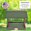 image:imageDutchCrafters Plastic Hanging Hopper Bird Feeder Small Bird Feeders for Outdoors Suitable for Bird Food Bird Seed Mealworm Small Turf Green amp WeatherwoodTurf Green  Cherry Wood
