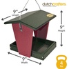 image:imageDutchCrafters Plastic Hanging Hopper Bird Feeder Small Bird Feeders for Outdoors Suitable for Bird Food Bird Seed Mealworm Small Turf Green amp WeatherwoodTurf Green  Cherry Wood