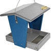 image:imageDutchCrafters Plastic Hanging Hopper Bird Feeder Small Bird Feeders for Outdoors Suitable for Bird Food Bird Seed Mealworm Small Turf Green amp WeatherwoodLight Gray  Blue