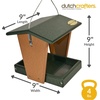 image:imageDutchCrafters Plastic Hanging Hopper Bird Feeder Small Bird Feeders for Outdoors Suitable for Bird Food Bird Seed Mealworm Small Turf Green amp WeatherwoodTurf Green  Cedar