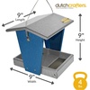 image:imageDutchCrafters Plastic Hanging Hopper Bird Feeder Small Bird Feeders for Outdoors Suitable for Bird Food Bird Seed Mealworm Small Turf Green amp WeatherwoodLight Gray  Blue