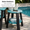 image:imageDutchCrafters Round End Stand  Amish Made HDPE Weather Resistant Outdoor Side Table for Patio Porch amp Deck Durable Polyethylene Accent Table for Outdoor Seating Areas Light Gray amp BlackBlack