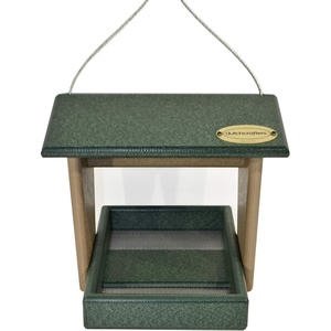 image:imageDutchCrafters Plastic Hanging Hopper Bird Feeder Small Bird Feeders for Outdoors Suitable for Bird Food Bird Seed Mealworm Small Turf Green amp WeatherwoodTurf Green  Weatherwood