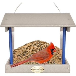 image:imageDutchCrafters Plastic Hanging Hopper Bird Feeder Small Bird Feeders for Outdoors Suitable for Bird Food Bird Seed Mealworm Small Turf Green amp WeatherwoodLight Gray  Blue