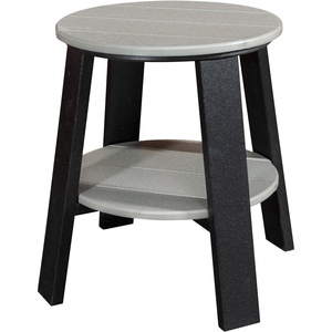 image:imageDutchCrafters Round End Stand  Amish Made HDPE Weather Resistant Outdoor Side Table for Patio Porch amp Deck Durable Polyethylene Accent Table for Outdoor Seating Areas Light Gray amp BlackLight Gray  Black