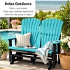 image:imageDutchCrafters Comfy 4ft Glider  Amish Made HDPE Outdoor Glider Bench Weather Resistant Patio amp Porch Glider Seating Furniture for Garden Deck amp Backyard Light Gray amp BlackWeatherwood  Tudor Brown