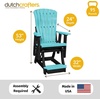 image:imageDutchCrafters Comfy Balcony Glider Chair  Amish Made HDPE Outdoor Glider Chair Porch Glider Seating Weather Resistant Patio Glider Furniture for Balcony Deck amp Front Porch Cedar amp BlackLight Gray  Black