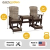 image:imageDutchCrafters Comfy Balcony Glider and Table Combo  Amish Made HDPE Poly Porch Glider Weather Resistant Patio Seating Combo Balcony Glider for Patio Deck amp Garden Aruba Blue amp Black