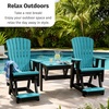 image:imageDutchCrafters Comfy Balcony Glider and Table Combo  Amish Made HDPE Poly Porch Glider Weather Resistant Patio Seating Combo Balcony Glider for Patio Deck amp Garden Aruba Blue amp Black