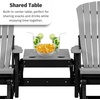 image:imageDutchCrafters Comfy Balcony Glider and Table Combo  Amish Made HDPE Poly Porch Glider Weather Resistant Patio Seating Combo Balcony Glider for Patio Deck amp Garden Aruba Blue amp Black
