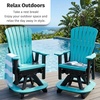 image:imageDutchCrafters Comfy Balcony Swivel Glider  Amish Made HDPE Outdoor Swivel Glider Chair Porch Swivel Glider Seating Patio Swivel Rocker Glider for Balcony Patio amp Deck Weatherwood amp Tudor BrownAruba Blue  Black