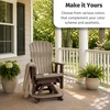 image:imageDutchCrafters Comfy Balcony Swivel Glider  Amish Made HDPE Outdoor Swivel Glider Chair Porch Swivel Glider Seating Patio Swivel Rocker Glider for Balcony Patio amp Deck Weatherwood amp Tudor BrownWeatherwood  Black