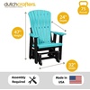 image:imageDutchCrafters Comfy Glider  Amish Made HDPE Outdoor Porch Glider Weather Resistant Poly Lumber Glider Chair Outdoor Furniture for Patio Deck amp Garden Aruba Blue amp BlackWeatherwood  Tudor Brown