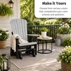 image:imageDutchCrafters Comfy Glider  Amish Made HDPE Outdoor Porch Glider Weather Resistant Poly Lumber Glider Chair Outdoor Furniture for Patio Deck amp Garden Aruba Blue amp BlackAruba Blue  Black