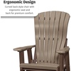 image:imageDutchCrafters Comfy Glider  Amish Made HDPE Outdoor Porch Glider Weather Resistant Poly Lumber Glider Chair Outdoor Furniture for Patio Deck amp Garden Aruba Blue amp BlackWeatherwood  Tudor Brown