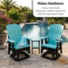 image:imageDutchCrafters Comfy Swivel Glider  Amish Made HDPE Outdoor Patio Swivel Glider Chair Weather Resistant Poly Outdoor Seating for Patio Deck amp Backyard Cedar amp BlackCedar  Black