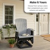 image:imageDutchCrafters Comfy Swivel Glider  Amish Made HDPE Outdoor Patio Swivel Glider Chair Weather Resistant Poly Outdoor Seating for Patio Deck amp Backyard Cedar amp BlackCedar  Black