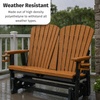 image:imageDutchCrafters Fan Back 4ft Glider  Amish Made HDPE Outdoor Glider Bench Patio Glider Weather Resistant Porch Glider with Fan Back Design Durable Poly Lumber Furniture Light Gray amp BlackCedar  Black