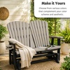 image:imageDutchCrafters Fan Back 4ft Glider  Amish Made HDPE Outdoor Glider Bench Patio Glider Weather Resistant Porch Glider with Fan Back Design Durable Poly Lumber Furniture Light Gray amp BlackAruba Blue  Black