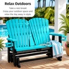 image:imageDutchCrafters Fan Back 4ft Glider  Amish Made HDPE Outdoor Glider Bench Patio Glider Weather Resistant Porch Glider with Fan Back Design Durable Poly Lumber Furniture Light Gray amp BlackCedar  Black
