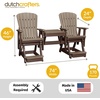 image:imageDutchCrafters Fan Back Balcony Glider and Table Combo  Amish Made HDPE Fan Back Conversation Glider Furniture Weather Resistant Porch Seating for Deck Patio amp Backyard Weatherwood amp Tudor BrownWeatherwood  Tudor Brown