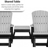 image:imageDutchCrafters Fan Back Balcony Glider and Table Combo  Amish Made HDPE Fan Back Conversation Glider Furniture Weather Resistant Porch Seating for Deck Patio amp Backyard Weatherwood amp Tudor BrownAruba Blue  Black