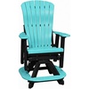 image:imageDutchCrafters Comfy Balcony Swivel Glider  Amish Made HDPE Outdoor Swivel Glider Chair Porch Swivel Glider Seating Patio Swivel Rocker Glider for Balcony Patio amp Deck Weatherwood amp Tudor BrownAruba Blue  Black