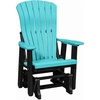 image:imageDutchCrafters Comfy Glider  Amish Made HDPE Outdoor Porch Glider Weather Resistant Poly Lumber Glider Chair Outdoor Furniture for Patio Deck amp Garden Aruba Blue amp BlackAruba Blue  Black
