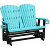 image:imageDutchCrafters Fan Back 4ft Glider  Amish Made HDPE Outdoor Glider Bench Patio Glider Weather Resistant Porch Glider with Fan Back Design Durable Poly Lumber Furniture Light Gray amp BlackAruba Blue  Black