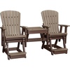 image:imageDutchCrafters Fan Back Balcony Glider and Table Combo  Amish Made HDPE Fan Back Conversation Glider Furniture Weather Resistant Porch Seating for Deck Patio amp Backyard Weatherwood amp Tudor BrownWeatherwood  Tudor Brown