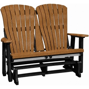image:imageDutchCrafters Comfy 4ft Glider  Amish Made HDPE Outdoor Glider Bench Weather Resistant Patio amp Porch Glider Seating Furniture for Garden Deck amp Backyard Light Gray amp BlackCedar  Black