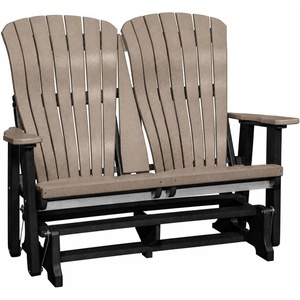 image:imageDutchCrafters Comfy 4ft Glider  Amish Made HDPE Outdoor Glider Bench Weather Resistant Patio amp Porch Glider Seating Furniture for Garden Deck amp Backyard Light Gray amp BlackWeatherwood  Black
