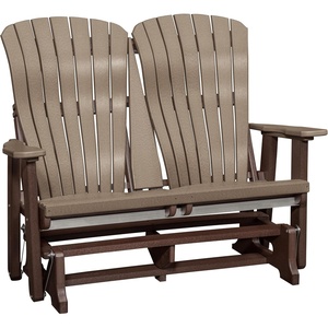 image:imageDutchCrafters Comfy 4ft Glider  Amish Made HDPE Outdoor Glider Bench Weather Resistant Patio amp Porch Glider Seating Furniture for Garden Deck amp Backyard Light Gray amp BlackWeatherwood  Tudor Brown