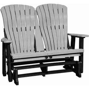 image:imageDutchCrafters Comfy 4ft Glider  Amish Made HDPE Outdoor Glider Bench Weather Resistant Patio amp Porch Glider Seating Furniture for Garden Deck amp Backyard Light Gray amp BlackLight Gray  Black