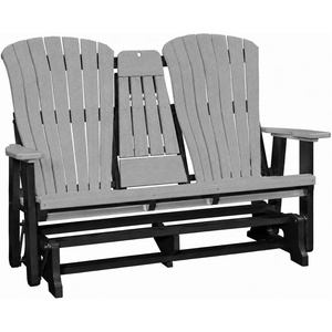 image:imageDutchCrafters Comfy 5ft Glider  Amish Made HDPE Outdoor Glider Bench Weather Resistant Patio amp Porch Seating Furniture for Outdoor Living Spaces Weatherwood amp BlackLight Gray  Black