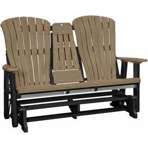 image:imageDutchCrafters Comfy 5ft Glider  Amish Made HDPE Outdoor Glider Bench Weather Resistant Patio amp Porch Seating Furniture for Outdoor Living Spaces Weatherwood amp BlackWeatherwood  Black