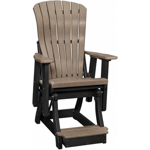 image:imageDutchCrafters Comfy Balcony Glider Chair  Amish Made HDPE Outdoor Glider Chair Porch Glider Seating Weather Resistant Patio Glider Furniture for Balcony Deck amp Front Porch Cedar amp BlackWeatherwood  Black