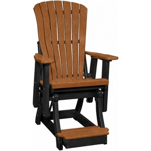 image:imageDutchCrafters Comfy Balcony Glider Chair  Amish Made HDPE Outdoor Glider Chair Porch Glider Seating Weather Resistant Patio Glider Furniture for Balcony Deck amp Front Porch Cedar amp BlackCedar  Black