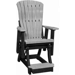 image:imageDutchCrafters Comfy Balcony Glider Chair  Amish Made HDPE Outdoor Glider Chair Porch Glider Seating Weather Resistant Patio Glider Furniture for Balcony Deck amp Front Porch Cedar amp BlackLight Gray  Black