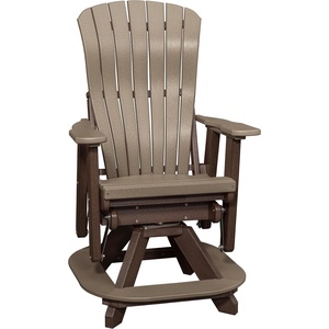 image:imageDutchCrafters Comfy Balcony Swivel Glider  Amish Made HDPE Outdoor Swivel Glider Chair Porch Swivel Glider Seating Patio Swivel Rocker Glider for Balcony Patio amp Deck Weatherwood amp Tudor BrownWeatherwood  Tudor Brown