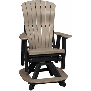 image:imageDutchCrafters Comfy Balcony Swivel Glider  Amish Made HDPE Outdoor Swivel Glider Chair Porch Swivel Glider Seating Patio Swivel Rocker Glider for Balcony Patio amp Deck Weatherwood amp Tudor BrownWeatherwood  Black