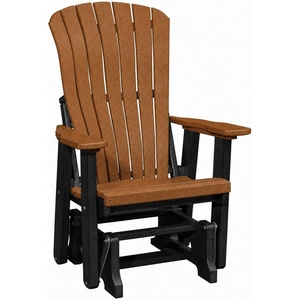 image:imageDutchCrafters Comfy Glider  Amish Made HDPE Outdoor Porch Glider Weather Resistant Poly Lumber Glider Chair Outdoor Furniture for Patio Deck amp Garden Aruba Blue amp BlackCedar  Black