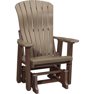 image:imageDutchCrafters Comfy Glider  Amish Made HDPE Outdoor Porch Glider Weather Resistant Poly Lumber Glider Chair Outdoor Furniture for Patio Deck amp Garden Aruba Blue amp BlackWeatherwood  Tudor Brown