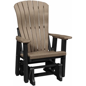 image:imageDutchCrafters Comfy Glider  Amish Made HDPE Outdoor Porch Glider Weather Resistant Poly Lumber Glider Chair Outdoor Furniture for Patio Deck amp Garden Aruba Blue amp BlackWeatherwood  Black