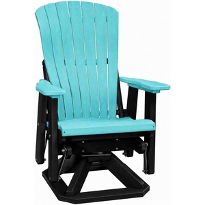 image:imageDutchCrafters Comfy Swivel Glider  Amish Made HDPE Outdoor Patio Swivel Glider Chair Weather Resistant Poly Outdoor Seating for Patio Deck amp Backyard Cedar amp BlackAruba Blue  Black
