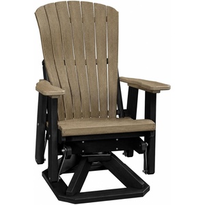 image:imageDutchCrafters Comfy Swivel Glider  Amish Made HDPE Outdoor Patio Swivel Glider Chair Weather Resistant Poly Outdoor Seating for Patio Deck amp Backyard Cedar amp BlackWeatherwood  Black