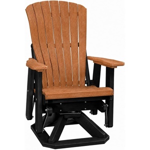image:imageDutchCrafters Comfy Swivel Glider  Amish Made HDPE Outdoor Patio Swivel Glider Chair Weather Resistant Poly Outdoor Seating for Patio Deck amp Backyard Cedar amp BlackCedar  Black
