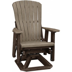 image:imageDutchCrafters Comfy Swivel Glider  Amish Made HDPE Outdoor Patio Swivel Glider Chair Weather Resistant Poly Outdoor Seating for Patio Deck amp Backyard Cedar amp BlackWeatherwood  Tudor Brown
